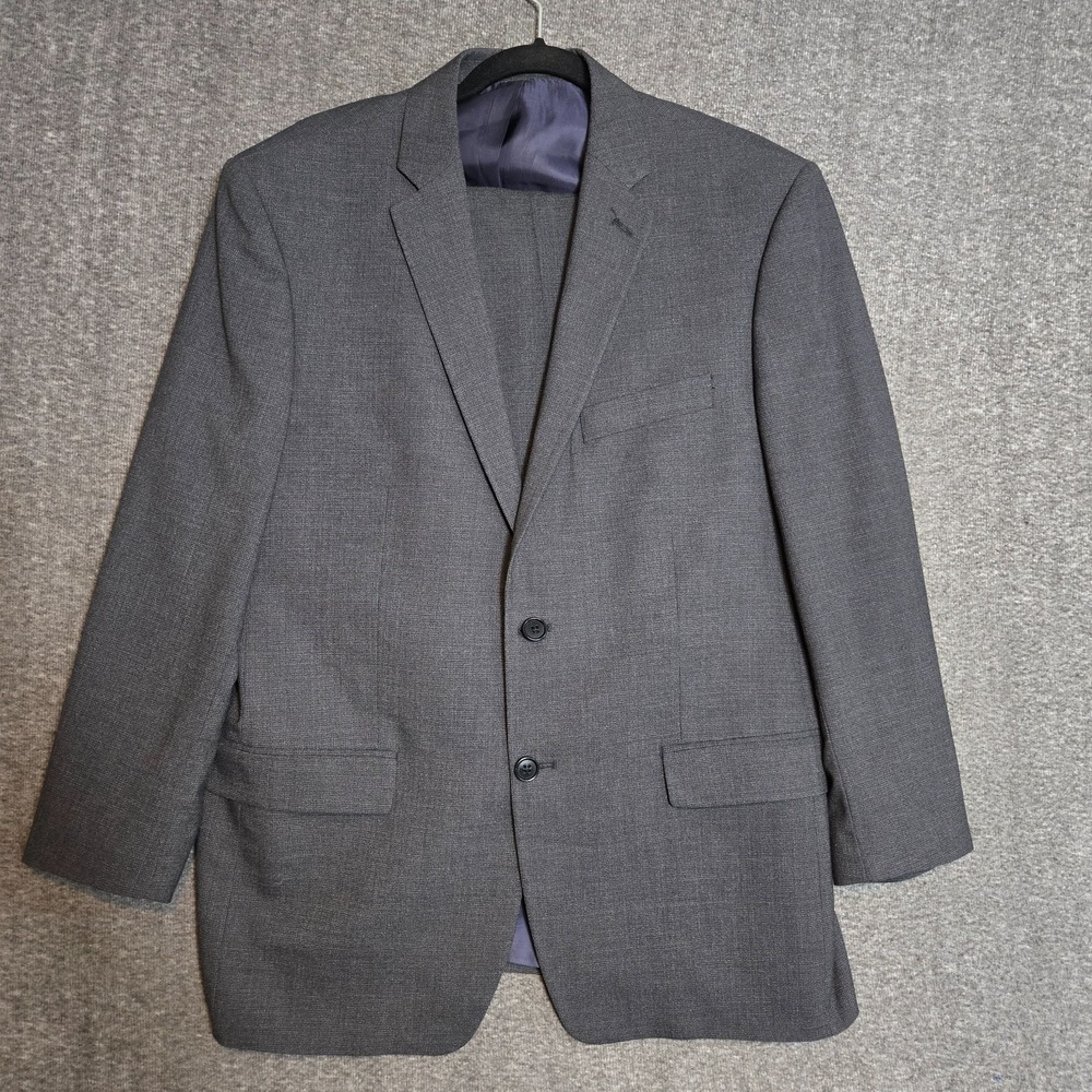 John Varvatos‎ Mens 2 PC Suit 44 Reg 38x27 Grey Check Jacket Pants